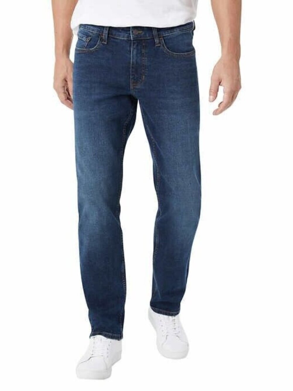 Izod Men's Jeans Comfort Stretch Straight Fit 5-Pocket, Dark Blue Size 36x29